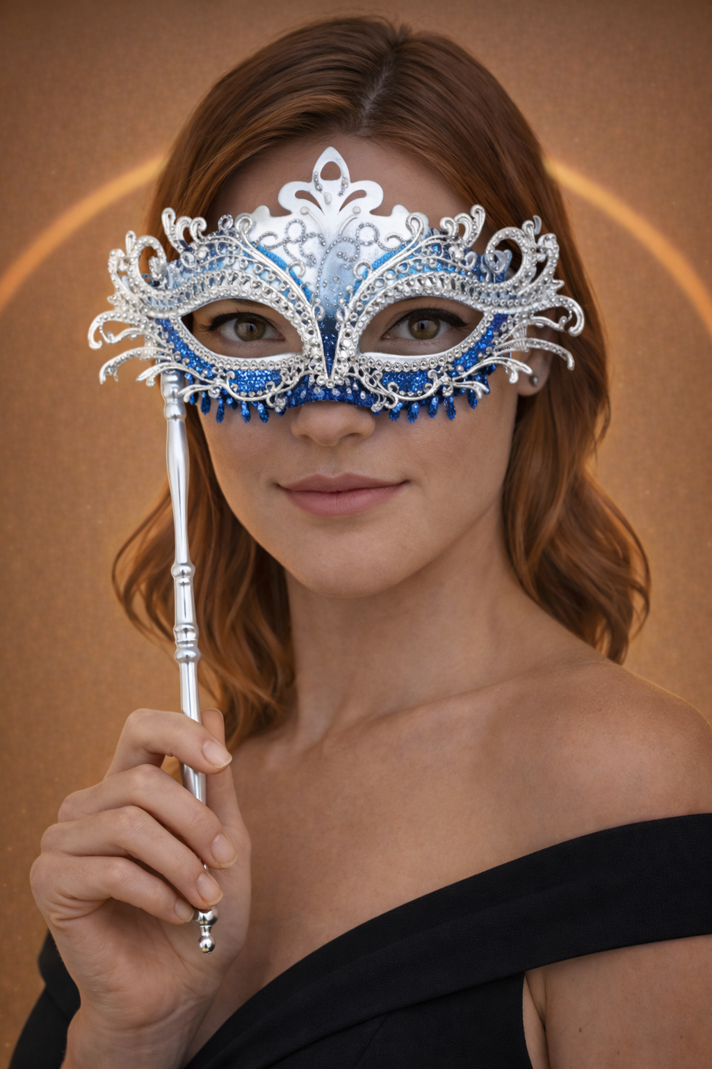 Masque Vénitien | L'Instinct Blanc Bleu