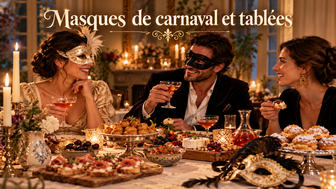 Masques de carnaval et tablées.