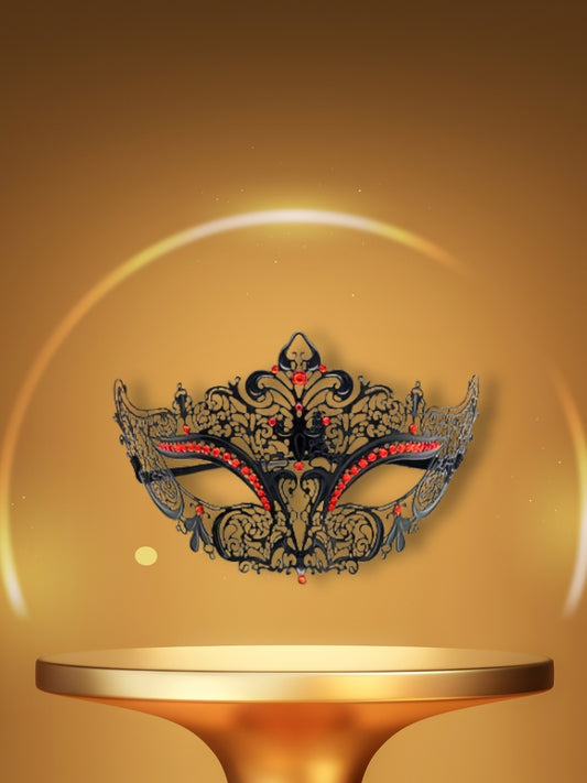 Venezianische Maske | Die Königliche<br> Schwarz Rot