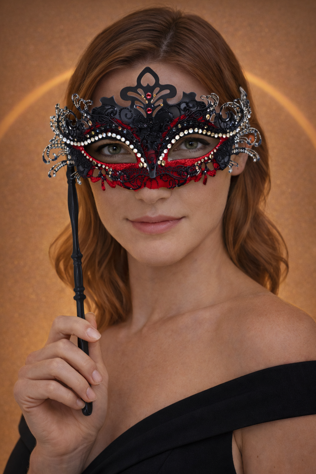 Masque Vénitien | L'Instinct Noir Rouge