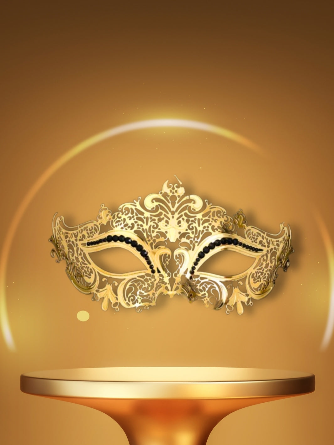 Masque Vénitien | Le Royal Doré Noir