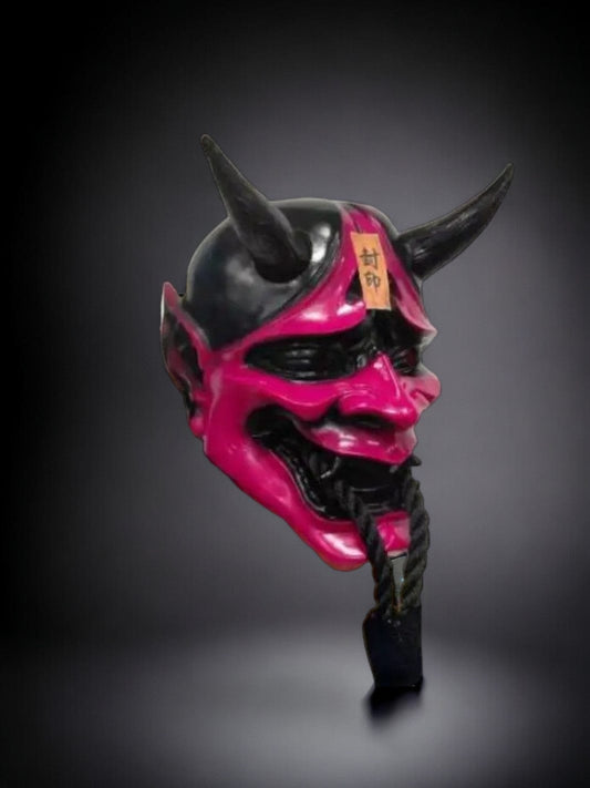Masque Oni Noir – Démon Hannya japonais, visage intégral Masque Oni Noir – Démon Hannya japonais, visage intégral